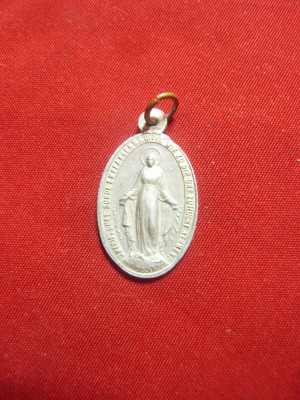 Medalion vechi Sf.Maria - aluminiu ,Germania , h=2,5 cm foto