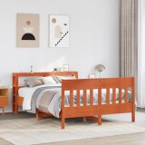 VidaXL Cadru de pat fără saltea, maro ceruit 150x200 cm lemn masiv pin