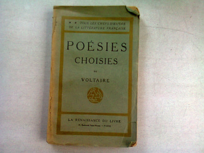 POESIES CHOISIES - VOLTAIRE (CARTE IN LIMBA FRANCEZA) foto