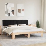vidaXL Cadru de pat cu tăblie tapițată cu headboard Negru 200 x 200 cm 3398096