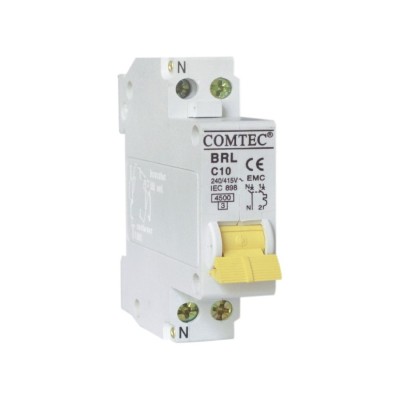 Siguranta automata modulara Comtec BRL 16834, 1P+N, 10 A, curba C foto