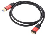 Cablu USB A la Micro USB B Aurit 1m Negru 24AWG/28AWG DELOCK 82760