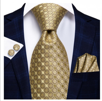 Set cravata + batista + butoni - matase - model 5 foto