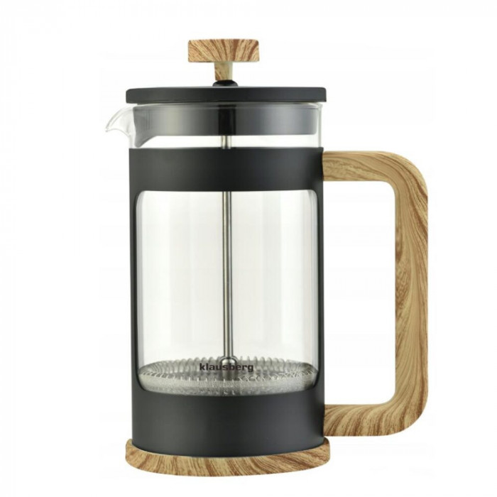 Infuzor pentru cafea si ceai, 600ml, cu imitatie din lemn, Klausberg