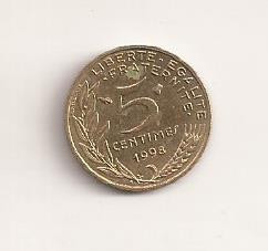 Moneda Franta - 5 Centimes 1998 v1 foto