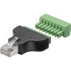 Adaptor bloc terminal cu 8 pini tip regleta surub la RJ45 tata 8P8C, Goobay