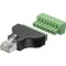 Adaptor bloc terminal cu 8 pini tip regleta surub la RJ45 tata 8P8C