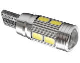 Led T10, 10 SMD, W5W, Canbus, 12V, Pentru Pozitie, Plafoniere, Portbagaj, Lumina Alb 6000K KRU114, General