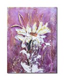 Cumpara ieftin Tablou flori impasto pictat manual, Margareta stilizata, 40x30cm acril pe panza in relief efect 3D, Kenny Varniote