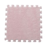 Set 10 piese covor tip puzzle, flippy, spuma eva, pufos, 30 x 30 x 1 cm, roz pudrat