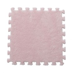 Set 10 Piese Covor tip Puzzle, Flippy, Spuma EVA, Pufos, 30 x 30 x 1 cm, Roz Pudrat