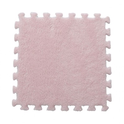 Set 10 Piese Covor tip Puzzle, Flippy, Spuma EVA, Pufos, 30 x 30 x 1 cm, Roz Pudrat foto