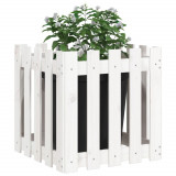 Jardiniera gradina design gard, alb, 50x50x50 cm lemn masiv pin GartenMobel Dekor, vidaXL