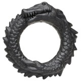 Inel pentru penis CREATURE COCKS Black Caiman, &icirc;n formă de aligator, pentru jocuri de fantezie, din silicon, diametru 4 cm, negru