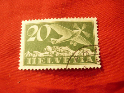 Timbru Elvetia 1925 - Aviatie , 20C verde stampilat foto