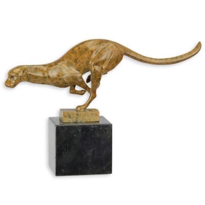 Puma - statueta din bronz pe un soclu din marmura BE-31 foto
