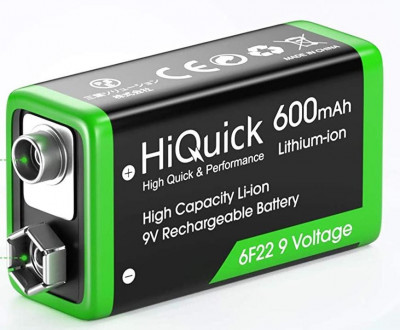 Acumulator 9V Li-Ion, 600 mAh - Hiquick foto