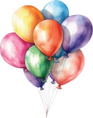 Sticker decorativ, Baloane, Multicolor, 75 cm, 8441ST foto
