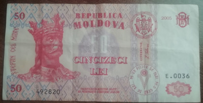 M1 - Bancnota foarte veche - Moldova - 50 leI - 2005 foto