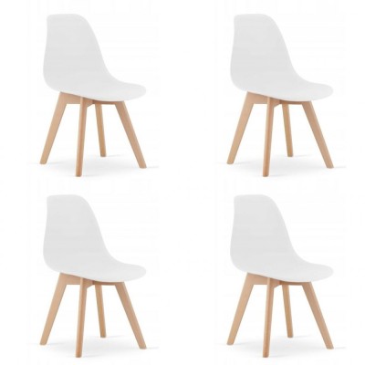 Set 4 scaune bucatarie/living, Artool, Kito, PP, lemn, alb, 46x54.5x80 cm foto