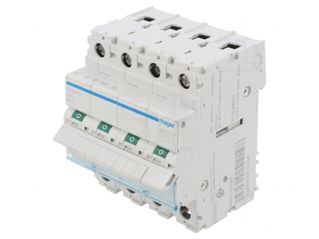 Separator-&icirc;ntrerupător 4P 40A 400VAC pentru șină DIN