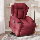 Cumpara ieftin Fotoliu rabatabil cu ridicare, roșu vin, material textil
