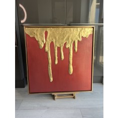 Țurțuri calzi &ndash; pictură abstractă &icirc;n tehnică mixtă, lucrare unicat