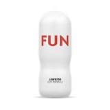 Masturbator manual JAMYJOB FUN, interior texturat pentru simulare vaginală realistă, material TPE, alb