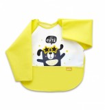 Baveta cu maneci si buzunar BabyJem Polly Bib, Galben, 4+ luni, Lavabila