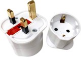 Set adaptor pentru priza cu 3 pini la priza cu 2 pini Keple, metal/plastic, alb/auriu