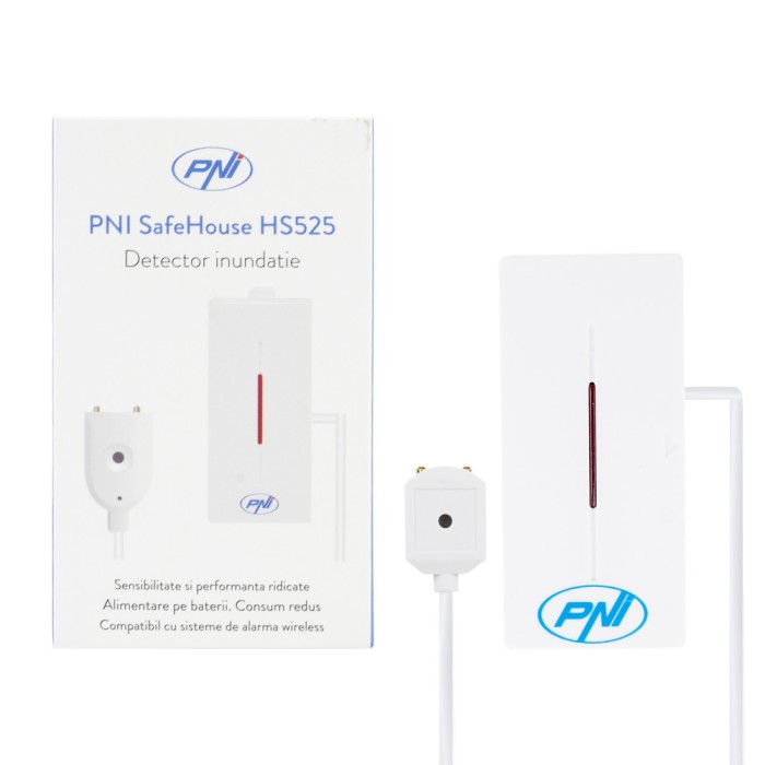 Aproape nou: Detector inundatie PNI SafeHouse HS525 wireless pentru sistem de alarm