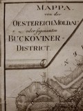 BUCOVINA: Harta Bucovinei de la 1780, cu asezările și pădurile ei, tipărită la Vieva &icirc;n 1780