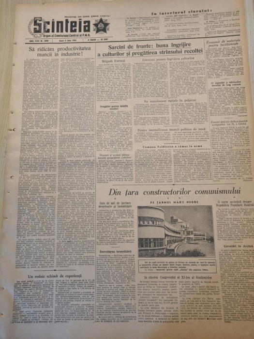scanteia 4 iunie 1954-art. comuna feldioara,braila,baia mare,oradea,bacau