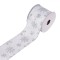 Panglică Decorativă Crăciun, Model Fulg Argintiu, Alb, 5m x 63mm