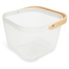 Cos cu maner Heinner Risa alb, metal vopsit electrostatic, maner lemn, 24.5x24x17.5 cm