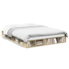 vidaXL Cadru de pat, stejar sonoma, 160x200 cm, lemn prelucrat 3280463