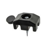 Set 20 bucati clema din plastic pentru prindere panouri bordurate gard 40x30mm, surub 5.5x32mm, negru / 174.48.9005