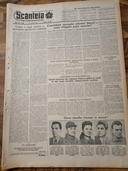 scanteia 20 martie 1952-prahova,saveni botosani,canalul dunare marea neagra