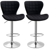 HOMCOM Set de 2 Taburete de Bar Design Contemporan &Icirc;nălțime de șezut reglabilă 59-81 cm rotative 360&deg; In Negru | Aosom Romania