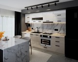 Bucatarie Daria MDF V1 Alb Cappuccino 260x60x200 cm