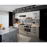Bucatarie Daria MDF V1 Alb Cappuccino 260x60x200 cm
