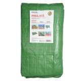Prelata impermeabila verde 6x10 m, 120 g/mp, cu inele metalice