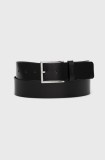 HUGO curea de piele bărbați, culoarea negru 50470639
