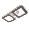 Lustra LED cu telecomanda si cristal QUADRIS, 24W, 2 Patrate, lumina Rece/Calda/Neutra, Dimabila, Alb, Alessandro DESIGN