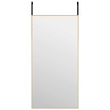 Cumpara ieftin Oglinda pentru usa, auriu, 40x80 cm, sticla si aluminiu