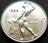 Moneda 50 LIRE - ITALIA, anul 1994 *cod 894 = modelul mic