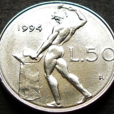 Moneda 50 LIRE - ITALIA, anul 1994 *cod 894 = modelul mic