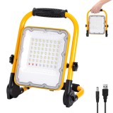 Proiector Led Portabil Reincarcabil, Usb, IP65, 50W, 360&deg;,10000mAh, 6500K, Aluminum, Black/Yellow