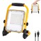 Proiector Led Portabil Reincarcabil, Usb, IP65, 50W, 360&deg;,10000mAh, 6500K, Aluminum, Black/Yellow