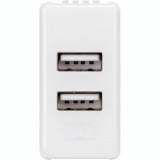 DOUBLE USB POWER SUPPLY - 1 MODULE - SYSTEM WHITE